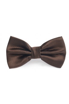 Coffee Solid Microfiber Bow Tie