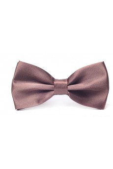 Coffee Solid Microfiber Bow Tie