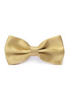 Gold Solid Microfiber Bow Tie