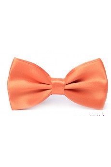 Orange Solid Microfiber Bow Tie