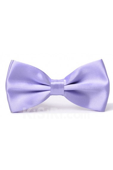 Purple Solid Microfiber Bow Tie