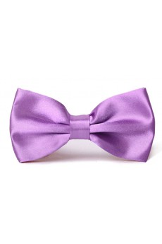 Purple Solid Microfiber Bow Tie