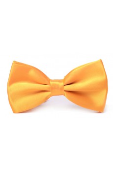 Yellow Solid Microfiber Bow Tie