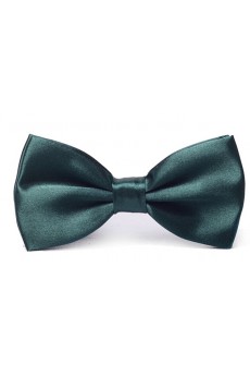 Green Solid Microfiber Bow Tie