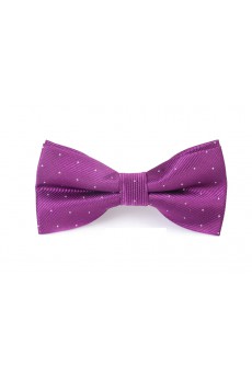 Purple Polka Dot Microfiber Bow Tie