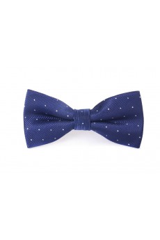 Blue Polka Dot Microfiber Bow Tie