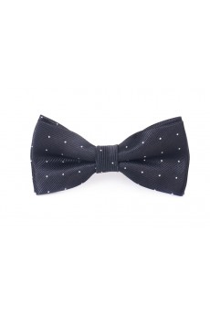 Black Polka Dot Microfiber Bow Tie