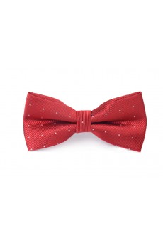 Dark Red Polka Dot Microfiber Bow Tie