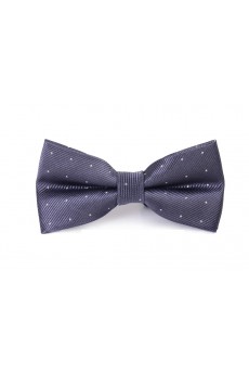 Dark Gray Polka Dot Microfiber Bow Tie