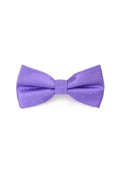 Purple Polka Dot Microfiber Bow Tie