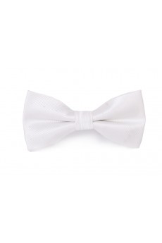 White Polka Dot Microfiber Bow Tie