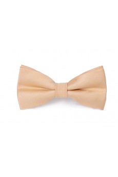 Beige Polka Dot Microfiber Bow Tie