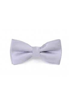 Gray Polka Dot Microfiber Bow Tie