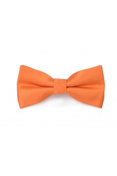 Orange Polka Dot Microfiber Bow Tie
