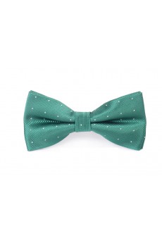 Dark Green Polka Dot Microfiber Bow Tie