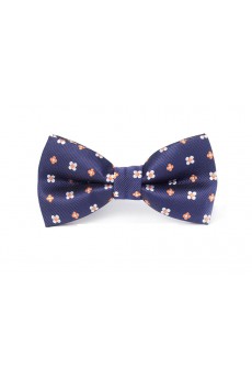 Blue Floral Microfiber Bow Tie