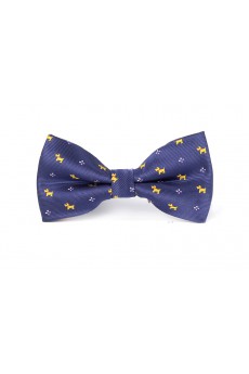 Blue Floral Microfiber Bow Tie