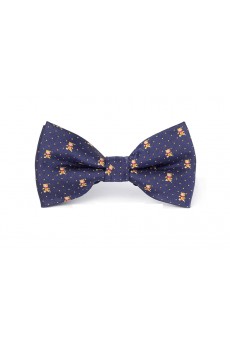 Blue Floral Microfiber Bow Tie