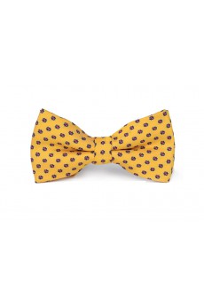 Yellow Floral Microfiber Bow Tie