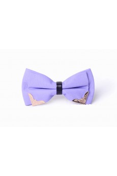 Purple Solid Microfiber Bow Tie