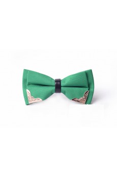 Green Solid Microfiber Bow Tie