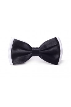 Black Solid Microfiber Bow Tie