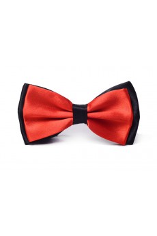 Red Solid Microfiber Bow Tie