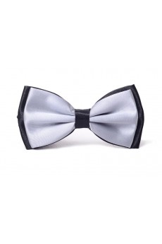 Gray Solid Microfiber Bow Tie