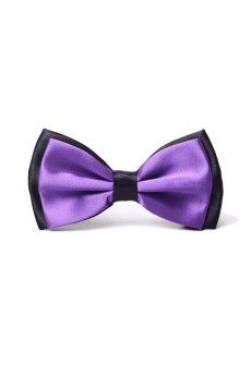 Purple Solid Microfiber Bow Tie