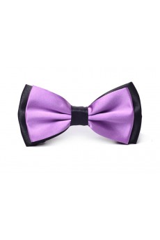 Purple Solid Microfiber Bow Tie