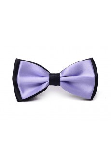 Purple Solid Microfiber Bow Tie