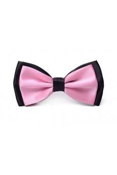 Pink Solid Microfiber Bow Tie