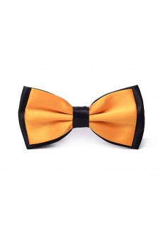 Yellow Solid Microfiber Bow Tie