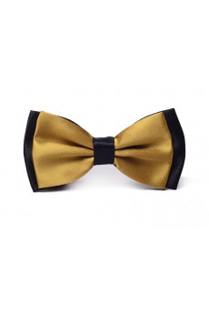 Gold Solid Microfiber Bow Tie
