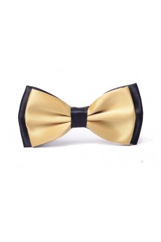 Gold Solid Microfiber Bow Tie