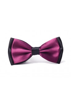 Purple Solid Microfiber Bow Tie