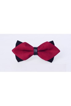 Red Solid Microfiber Bow Tie