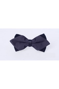 Gray Solid Microfiber Bow Tie