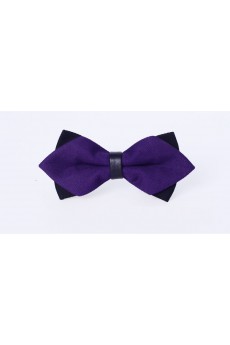 Purple Solid Microfiber Bow Tie