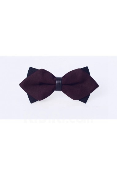 Red Solid Microfiber Bow Tie