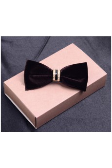 Coffee Solid Cotton-Microfiber Blended Bow Tie