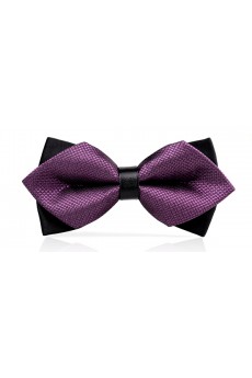 Purple Polka Dot Microfiber Bow Tie