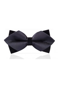 Black Polka Dot Microfiber Bow Tie