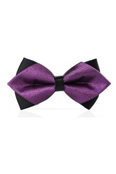 Purple Solid Microfiber Bow Tie