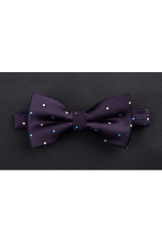 Purple Polka Dot Microfiber Bow Tie