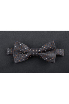 Gray Polka Dot Microfiber Bow Tie