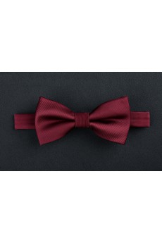 Red Solid Microfiber Bow Tie