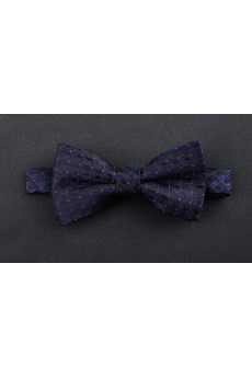 Blue Polka Dot Microfiber Bow Tie