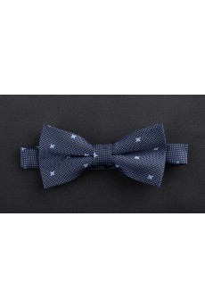 Blue Polka Dot Microfiber Bow Tie