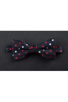 Black Polka Dot Microfiber Bow Tie